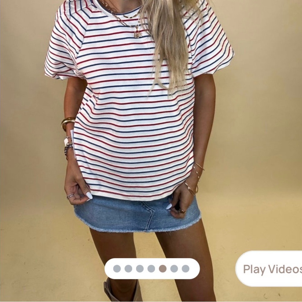 Striped Short Sleeve Top NWT